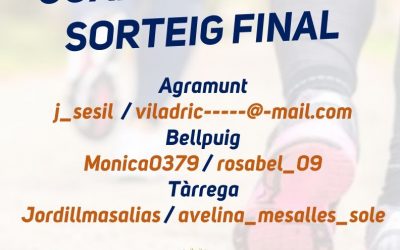 Guanyadors/es del sorteig final de l’ Urgell et repta!
